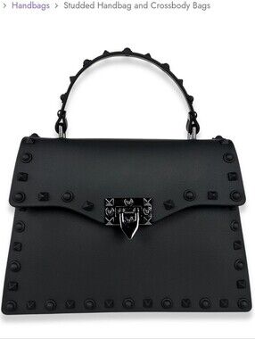 Wicked Misfit Black Studded Convertible Handbag